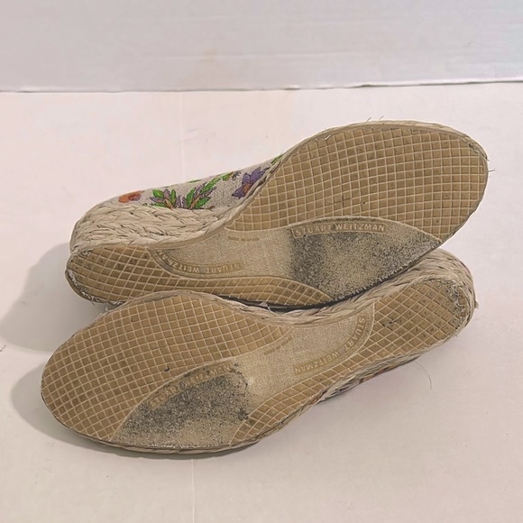 STUART WEITZMAN Floral Wedge Espadrille Peep-Toe Shoes 8.5 - Picture 11 of 12